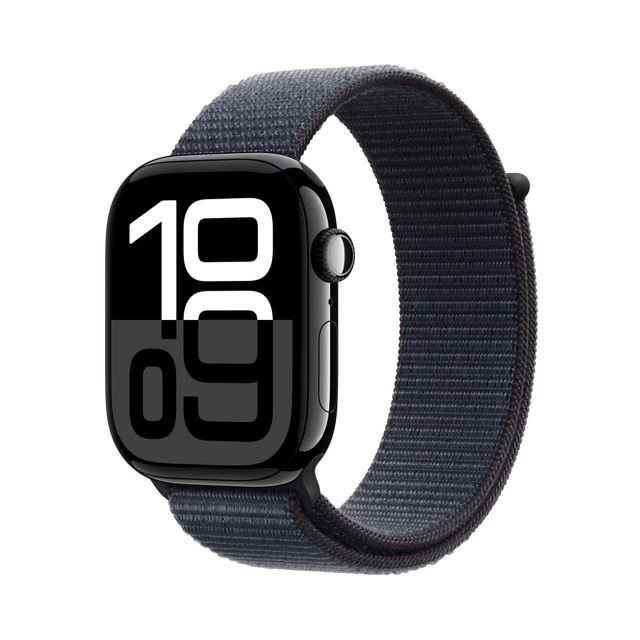 Apple Watch Series 10 GPS Jet Black Aluminum Case with Ink Sport LoopWearablesThinstant classic Monumental DisplaySeries 10 is a major milestone for Apple Watch. It features Apple's biggest and most advanced display yet, showing more information onscreen
